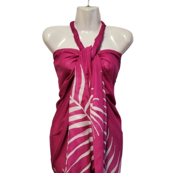 Womens Sarong Cotton Wrap, Handpainted Batik Wrapskirt Beach Pareo Beachwear-NEW - Picture 4 of 5